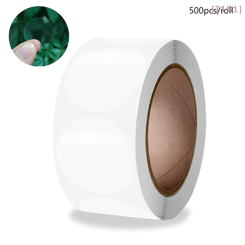 Sticker Label Roll - 500 pièces/rouleau d'autocollants ronds transparents pour